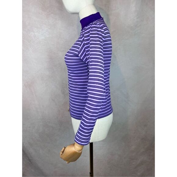 Vintage 1970s Striped Turtleneck Mod MCM Size Small XS - Picture 3 of 8